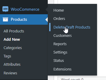 Kustuta kõik mustand tooted e-poest